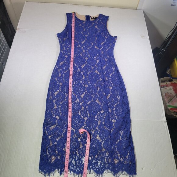 Lulus Womens Royal Blue Sleeveless Lace Midi Dress M Polyester Blend - Picture 4 of 7